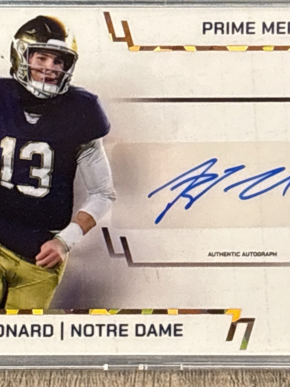 Pulse Meridian Riley Leonard Autographed Football Card - LE 8/8